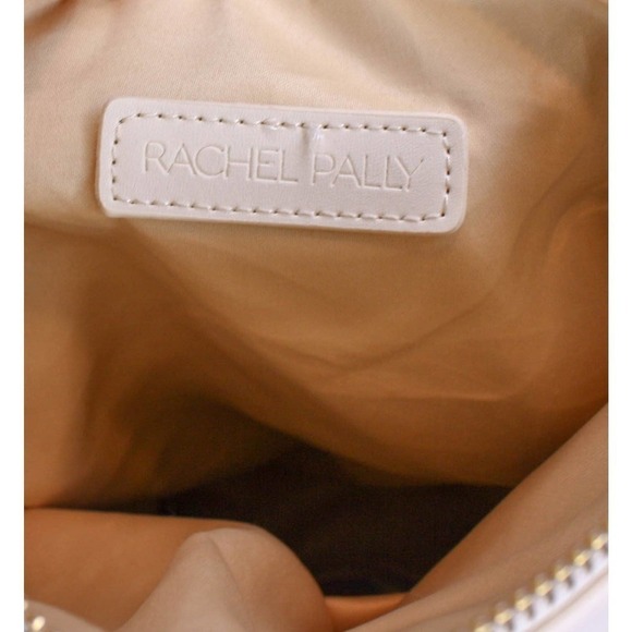 Rachel Pally Clutch Purse White Leather Canvas Floral Print Blue Purple Cream - Picture 5 of 5